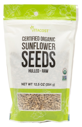 Vitacost Kosher Non-GMO Certified Organic Sunflower Seeds Hulled Raw