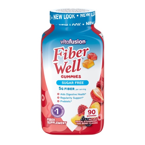 Vitafusion Fiber Well Sugar Free Gummies Peach Strawberry Berry