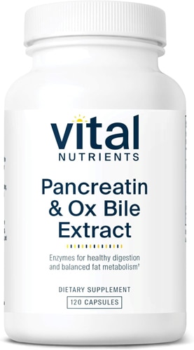 Vital Nutrients Pancreatin & Ox Bile Extract Digestive Support Formula with Ox Bile Extract