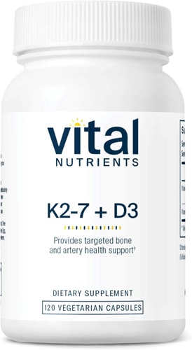 Vital Nutrients Vitamin D3 + K2 Bone & Artery Health Support