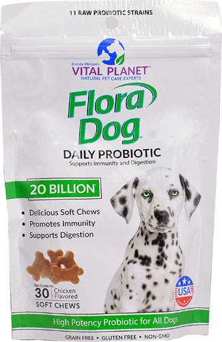Vital Planet Dog Flora Daily Probiotic 20 Billion Cultures Chicken