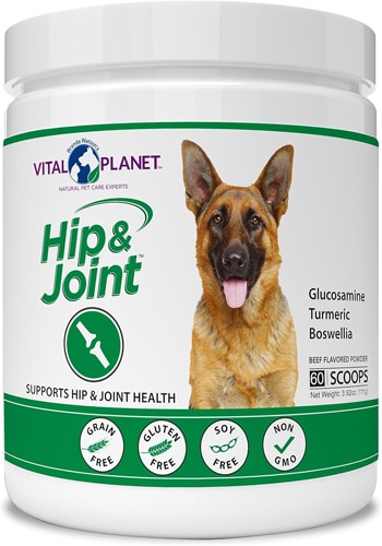 Vital Planet Dog Hip & Joint Powder Mobility Support Powder 60 Scoops Beef