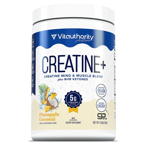 Vitauthority Creatine+ Mind & Muscle Blend with BHB Ketones Pineapple Coconut