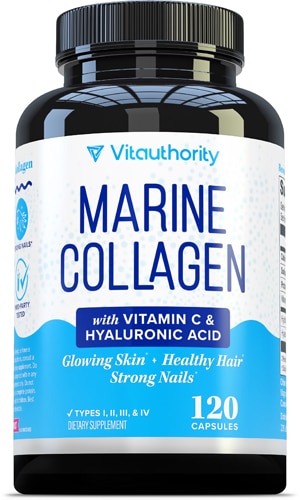 Vitauthority Marine Collagen with Vitamin C & Hyaluronic Acid