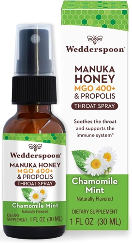 Wedderspoon Manuka Honey & Propolis Throat Spray Chamomile Mint