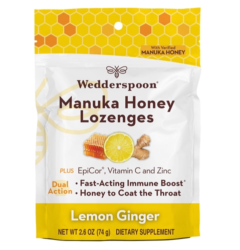 Wedderspoon Manuka Honey Lozenges Lemon Ginger