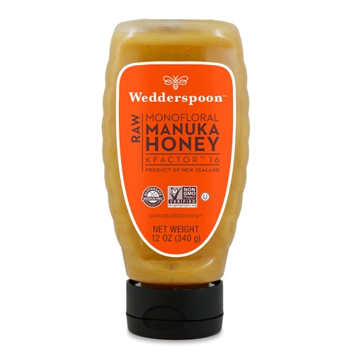 Wedderspoon Monofloral Raw Manuka Honey KFactor 16 Unpasteurized