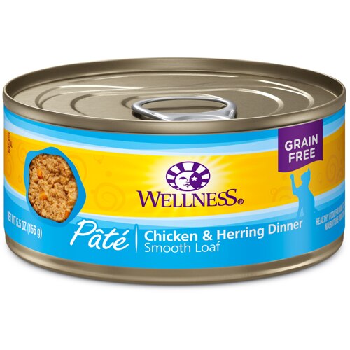 Wellness Wet Cat Food Grain Free Pate Chicken and Herring
