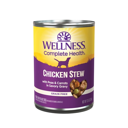Wellness Wet Dog Food Grain Free Chicken Stew with Peas and Carrots