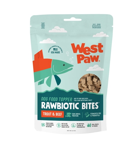 West Paw Dog Rawbiotic Bites Dog Food Topper Trout & Beef