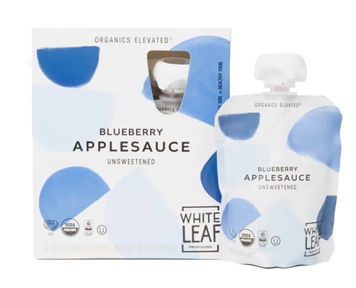 White Leaf Provisions Apple Sauce Organic Unsweetened Blueberry Apples
