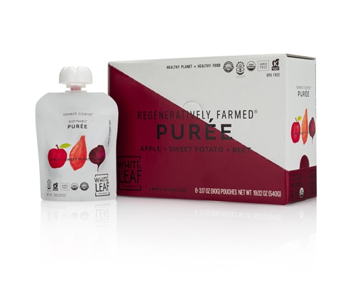 White Leaf Provisions Baby Food Organic Puree 6+ Months Apple Sweet Potato Beet