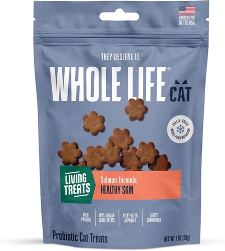 Whole Life Pet Cat Probiotic Living Treats Healthy Skin Salmon Formula