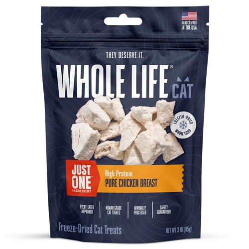 Whole Life Pet Cat Treats One Ingredient High Protein Pure Chicken Breast