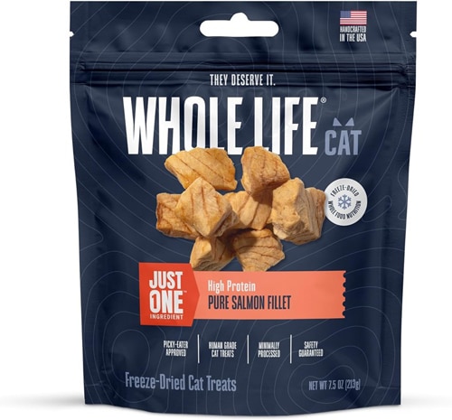 Whole Life Pet Cat Treats One Ingredient High Protein Pure Salmon Filet