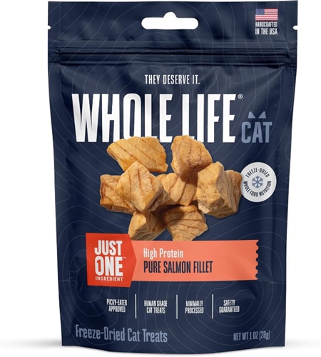 Whole Life Pet Cat Treats One Ingredient High Protein Pure Salmon Fillet