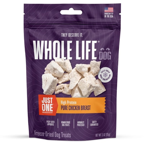 Whole Life Pet Dog Treats One Ingredient High Protein Pure Chicken Breast
