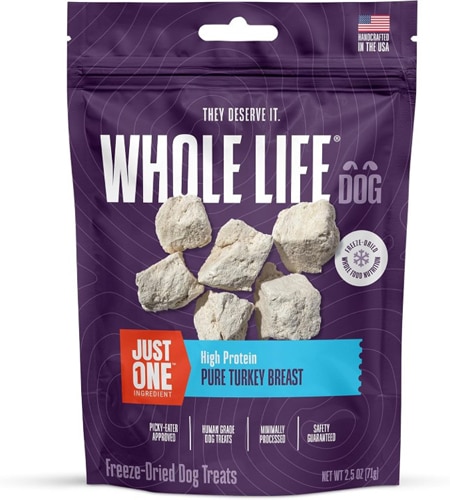 Whole Life Pet Dog Treats One Ingredient High Protein Pure Turkey Breast