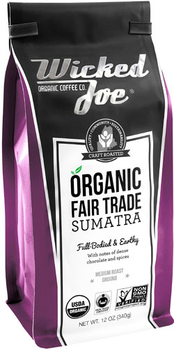 Wicked Joe Organic Ground Coffee Medium Roast Sumatra