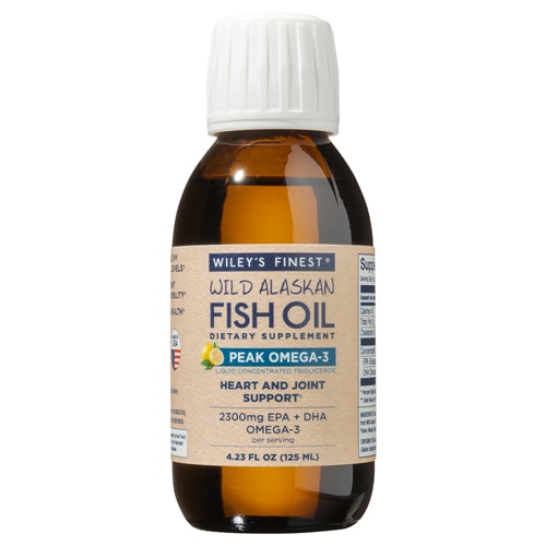 Wiley's Finest Wild Alaskan Fish Oil Peak Omega-3 Liquid Natural Lemon