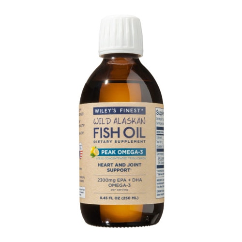 Wiley's Finest Wild Alaskan Fish Oil Peak Omega-3 Liquid Natural Lemon