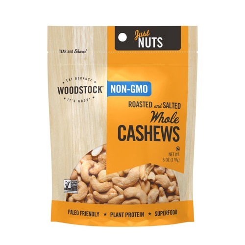 Woodstock Non-GMO Kosher Roasted & Salted Whole Cashews