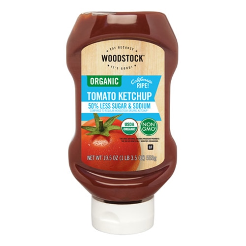 Woodstock Non-GMO Organic Tomato Ketchup 50% Less Sugar & Sodium