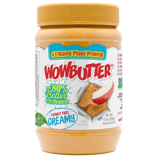 WowButter Nut-Free All Natural Peanut Butter Soy Spread Creamy