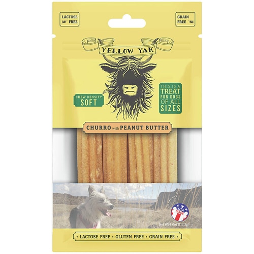 Yellow Yak Churro Chews Dog Treats Peanut Butter