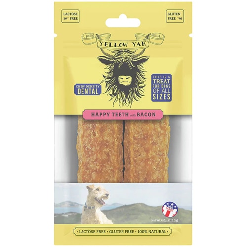 Yellow Yak Happy Teeth Dental Chews Dog Treats Bacon