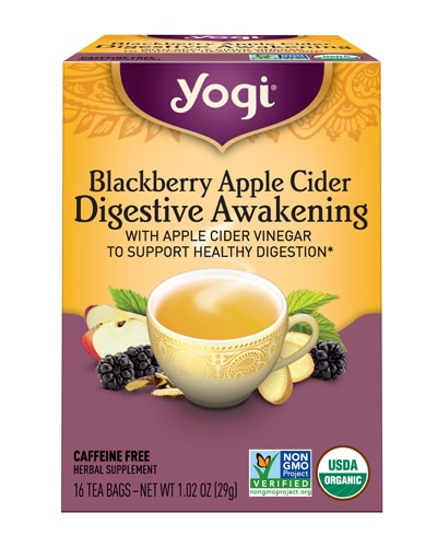 Yogi Tea Digestive Awakening Organic Caffeine Free Blackberry Apple Cider