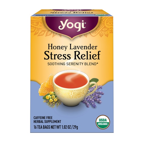 Yogi Tea Organic Stress Relief Caffeine Free Honey Lavender