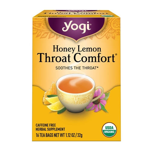 Yogi Tea Organic Throat Comfort Caffeine Free Honey Lemon