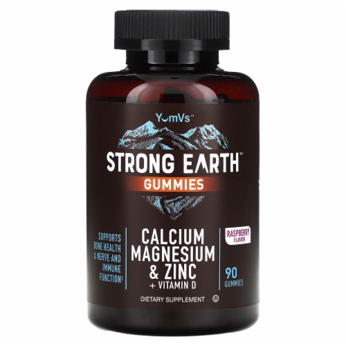 Yum V's Strong Earth Calcium Magnesium & Zinc + Vitamin D Raspberry