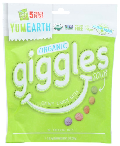 YumEarth Giggles Chewy Candy Bites Non-GMO Organic Sours