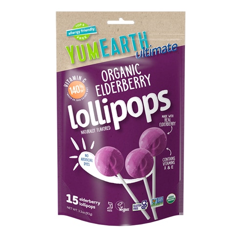 YumEarth Organic Elderberry Lollipops