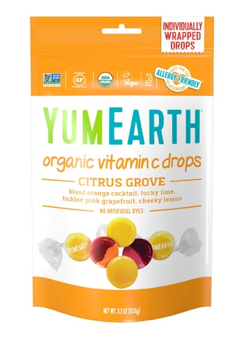 YumEarth Vitamin C Drops Non-GMO Organic Citrus Grove