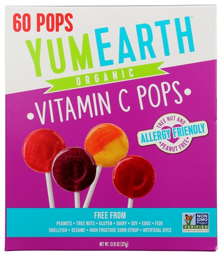 YumEarth Vitamin C Pops Non-GMO Organic Favorite Fruits