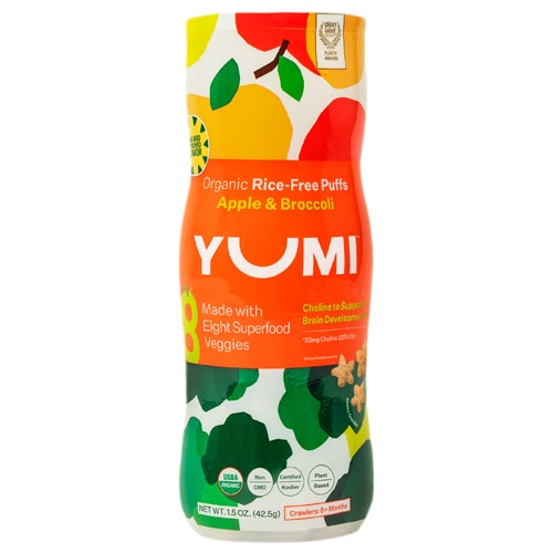 Yumi Organic Rice Free Puffs 8+ Months Apple & Broccoli