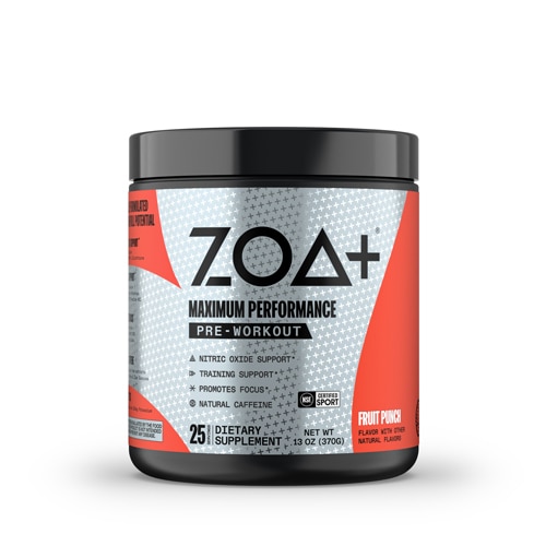 ZOA Zoa+ Pre-Workout Powder - Maximum Performance - NSF Certified For Sport Fruit Punch