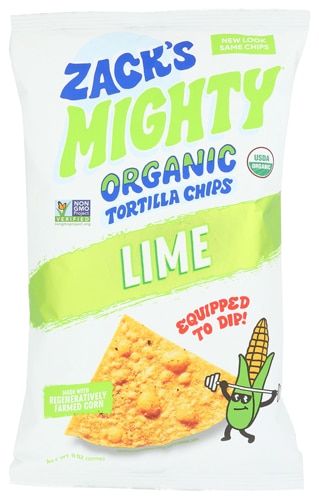 Zack's Mighty Tortilla Chips Regenerative Organic Lime