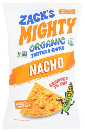 Zack's Mighty Tortilla Chips Regenerative Organic Nacho