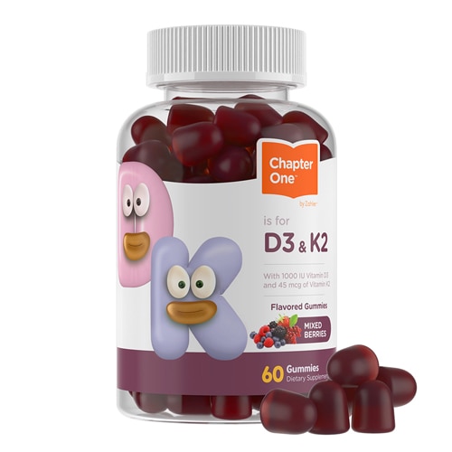 Zahler Chapter One Kids Vitamin D3 1000 IU & K2 45 mcg Mixed Berries