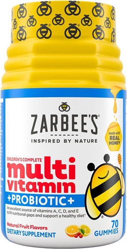 Zarbee's Children's Complete Multivitamin + Probiotic 2+ Years Natural Orange Lemon & Cherry