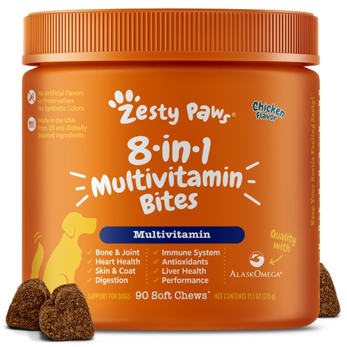 Zesty Paws 8-in-1 Multivitamin Bites Supplement for Dogs Chicken