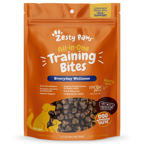 Zesty Paws All-In-One Training Bites for Dogs Bacon