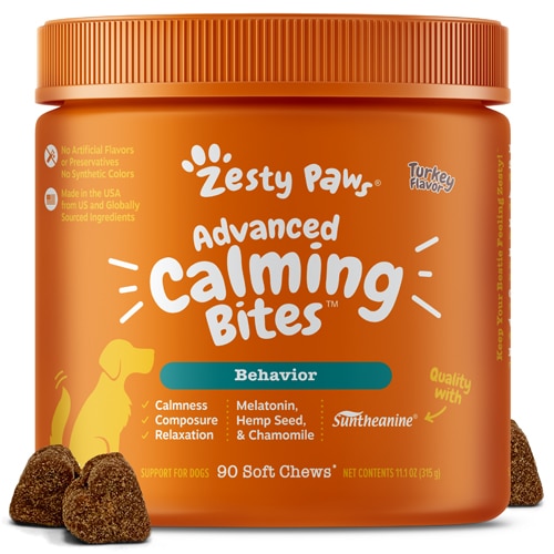 Zesty Paws Dog Advanced Calming Bites Behavior Supplement Turkey