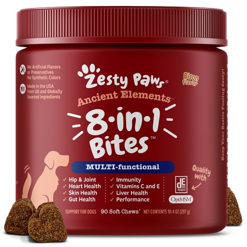 Zesty Paws Dog Ancient Elements 8-in-1 Bites Multi-functional Supplement Bison