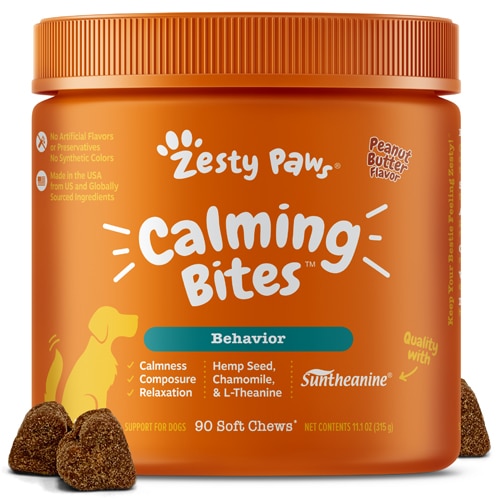Zesty Paws Dog Calming Bites Behavior Supplement Peanut Butter