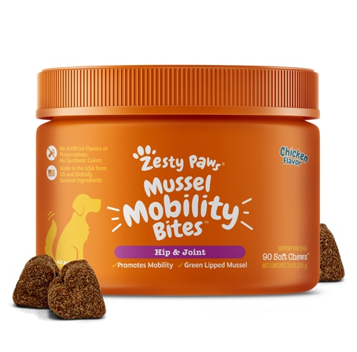 Zesty Paws Dog Hip & Joint Mussel Mobility Bites Supplement Chicken